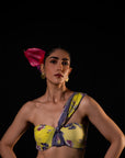 Mehfil - Lemon Floral Print Saree