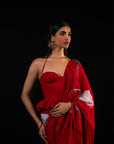 Lehar - Red Floral Print Saree