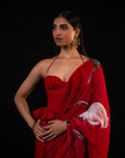 Lehar - Red Floral Print Saree