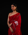 Lehar - Red Floral Print Saree