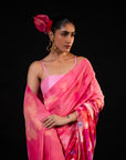 Sawan - Coral Floral Print Saree