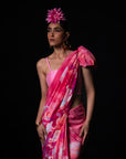 Sawan - Coral Floral Print Saree