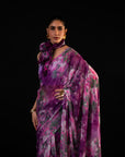 Gulaal - Purple Floral Print Saree
