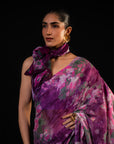 Gulaal - Purple Floral Print Saree