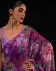 Gulaal - Purple Floral Print Saree