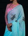 Willow - Powder Blue Silk Chiffon Embroidered Saree