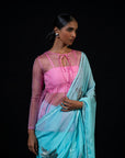 Willow - Powder Blue Silk Chiffon Embroidered Saree
