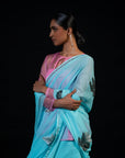 Willow - Powder Blue Silk Chiffon Embroidered Saree