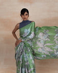Green Chiffon Crape Sarees Online