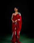 Lehar - Red Floral Print Saree