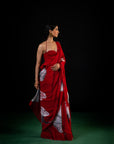 Lehar - Red Floral Print Saree