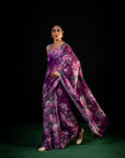 Gulaal - Purple Floral Print Saree