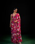 Mehfil - Magenta Floral Print Saree