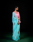 Willow - Powder Blue Silk Chiffon Embroidered Saree