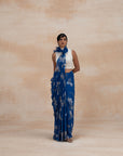 Stunning Royal Blue Chiffon Sarees