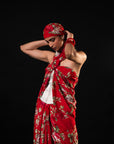 Bagh - Red Floral Print Saree