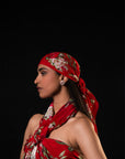 Bagh - Red Floral Print Saree
