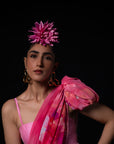 Sawan - Coral Floral Print Saree