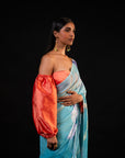 Lehar - Aqua Floral Print Saree