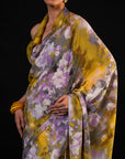 Gulaal - Olive Floral Print Saree