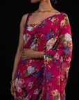 Mehfil - Magenta Floral Print Saree
