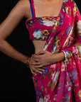 Mehfil - Magenta Floral Print Saree