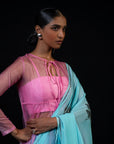 Willow - Powder Blue Silk Chiffon Embroidered Saree