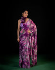 Gulaal - Purple Floral Print Saree