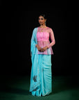 Willow - Powder Blue Silk Chiffon Embroidered Saree